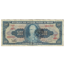 Nota, Brasil, 50 Centavos on 500 Cruzeiros, Undated (1967), KM:186a, VF(20-25)