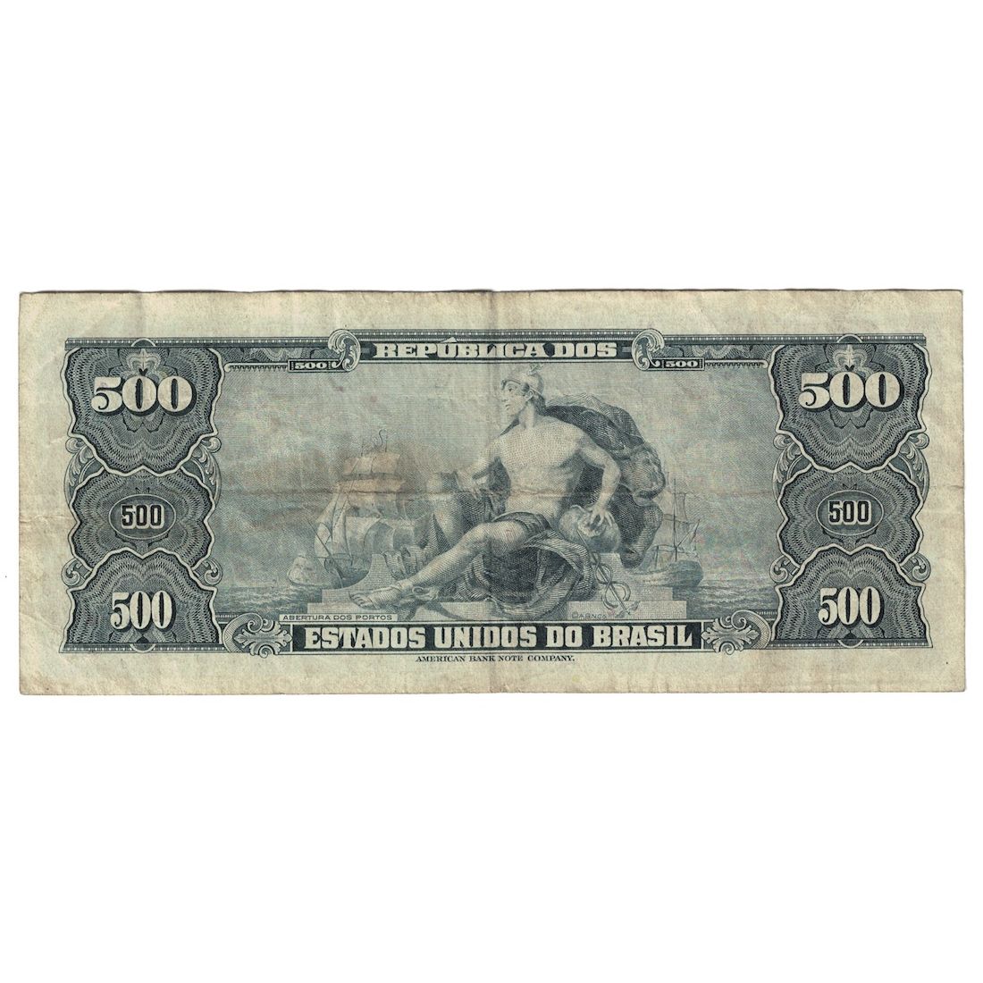 Nota, Brasil, 50 Centavos on 500 Cruzeiros, Undated (1967), KM:186a, VF(20-25)
