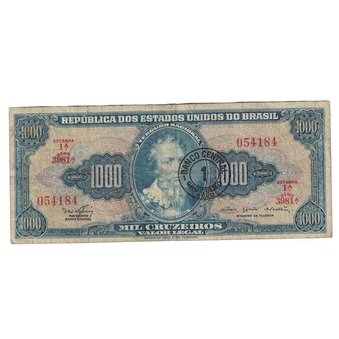 Billete, 1 Cruzeiro Novo on 1000 Cruzeiros, Undated (1966-1967), Brasil