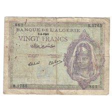 Banknote, Algeria, 20 Francs, 1945, 1945-04-03, KM:92b, F(12-15)