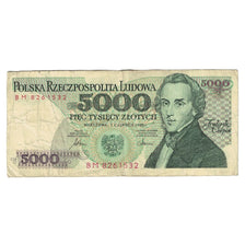 Billet, Pologne, 5000 Zlotych, 1986, 1986-06-01, KM:150b, TB+