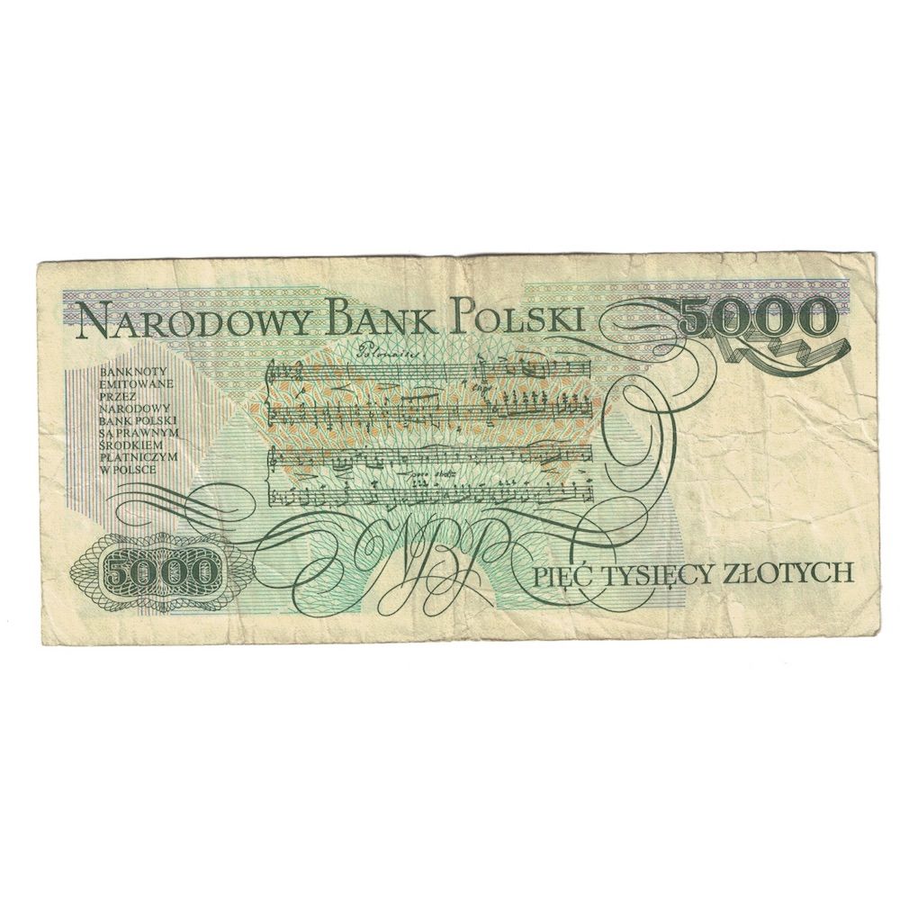 Billet, Pologne, 5000 Zlotych, 1986, 1986-06-01, KM:150b, TB+