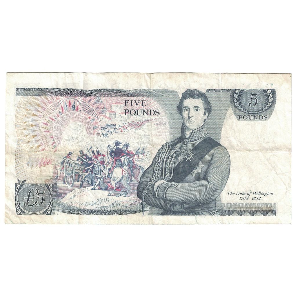 Banknote, Great Britain, 5 Pounds, Undated (1971-91), KM:378e, VF(30-35)