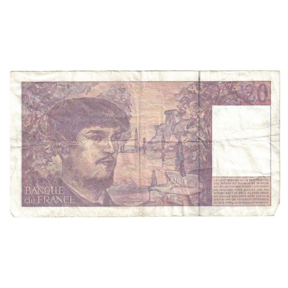 France, 20 Francs, Debussy, 1995, F.047, VF(30-35), Fayette:F66ter.01A47