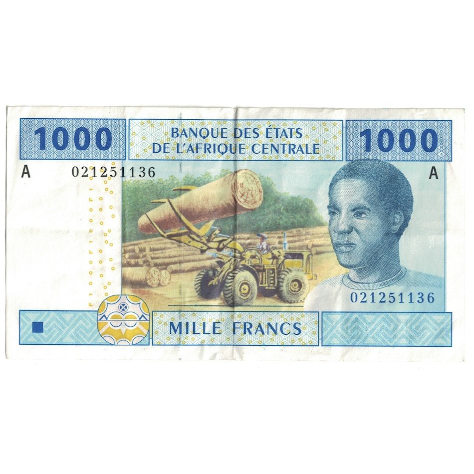 Banknote, Central African States, 1000 Francs, 2002, KM:507F, AU(50-53)