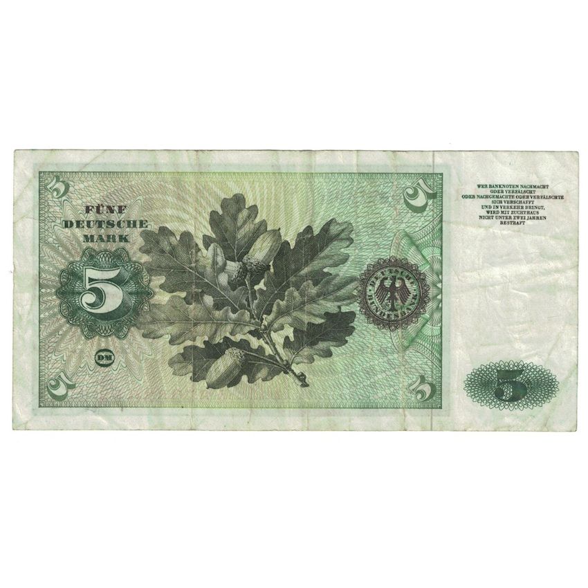 Banknote, GERMANY - FEDERAL REPUBLIC, 5 Deutsche Mark, 1960, 1960-01-02, KM:18a