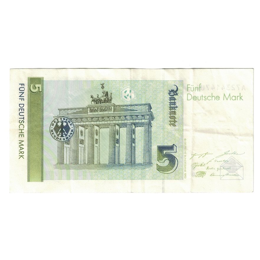 Banknote, GERMANY - FEDERAL REPUBLIC, 5 Deutsche Mark, 1991, 1991-08-01, KM:37