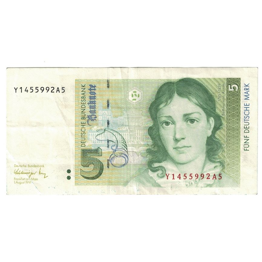 Banknote, GERMANY - FEDERAL REPUBLIC, 5 Deutsche Mark, 1991, 1991-08-01, KM:37