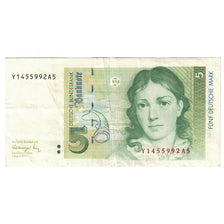 Banknote, GERMANY - FEDERAL REPUBLIC, 5 Deutsche Mark, 1991, 1991-08-01, KM:37