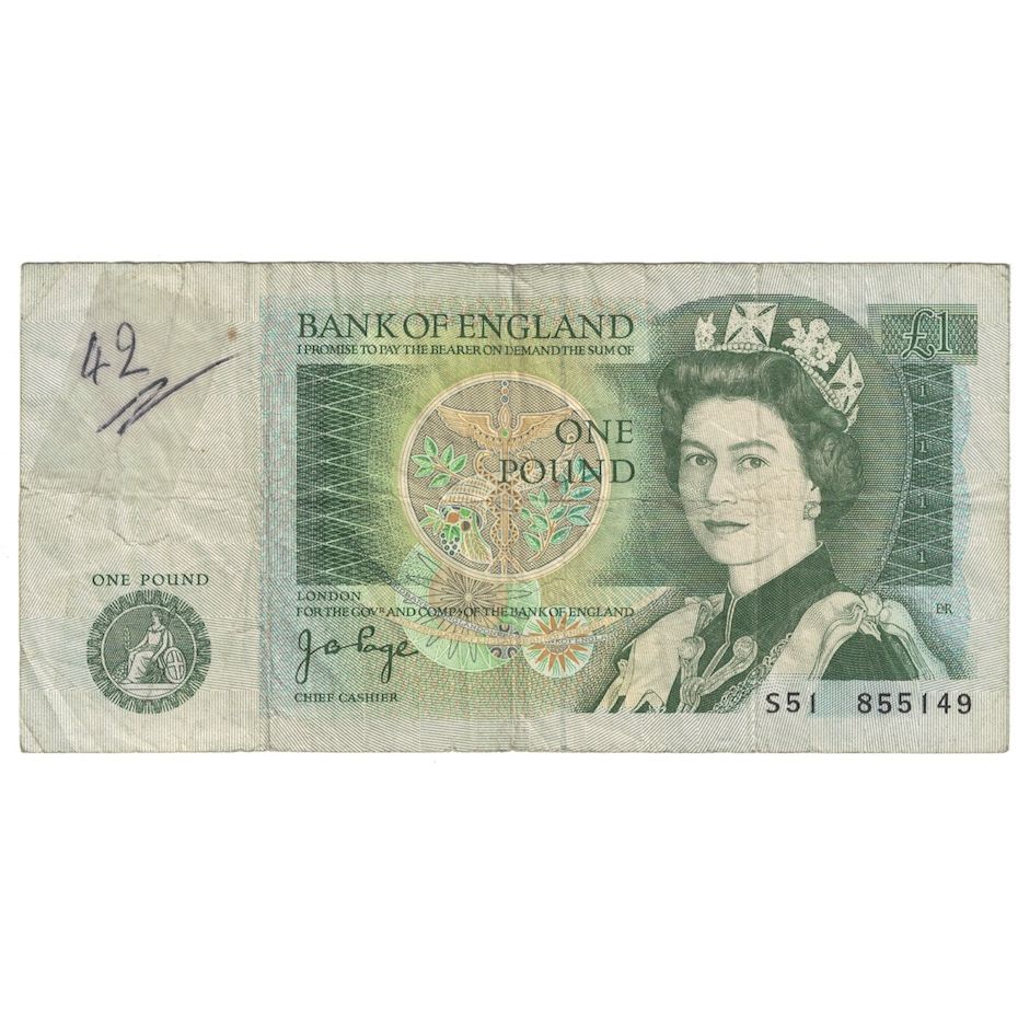 Banknote, Great Britain, 1 Pound, Undated (1978-80), KM:377a, VF(20-25)