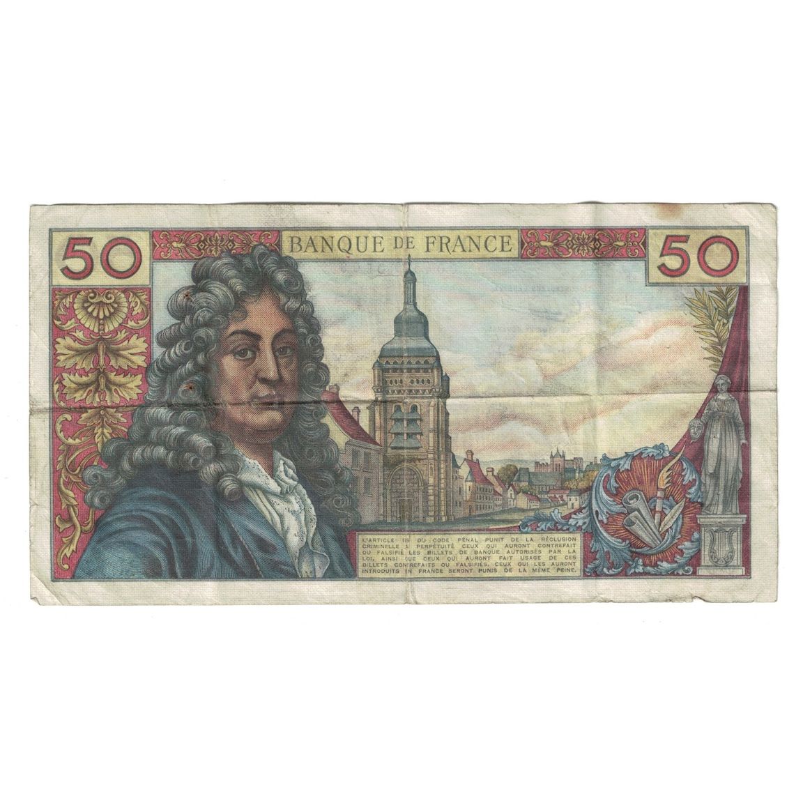 Francja, 50 Francs, Racine, 1962, M.17, VF(30-35), Fayette:64.02, KM:148a