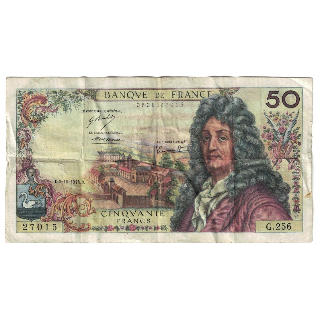 France, 50 Francs, Racine, 1974, G.256, TB+, Fayette:64.28, KM:148d
