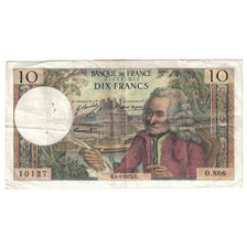 France, 10 Francs, Voltaire, 1973, 0.866, EF(40-45), Fayette:62.60, KM:147d