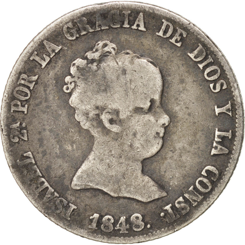 Spain, Isabel II, 4 Réales, 1848, Madrid CL, VF(20-25), Silver, KM:519.2