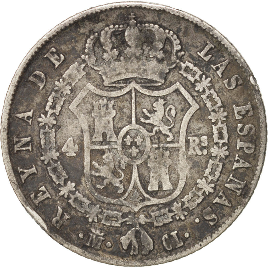 Spain, Isabel II, 4 Réales, 1848, Madrid CL, VF(20-25), Silver, KM:519.2