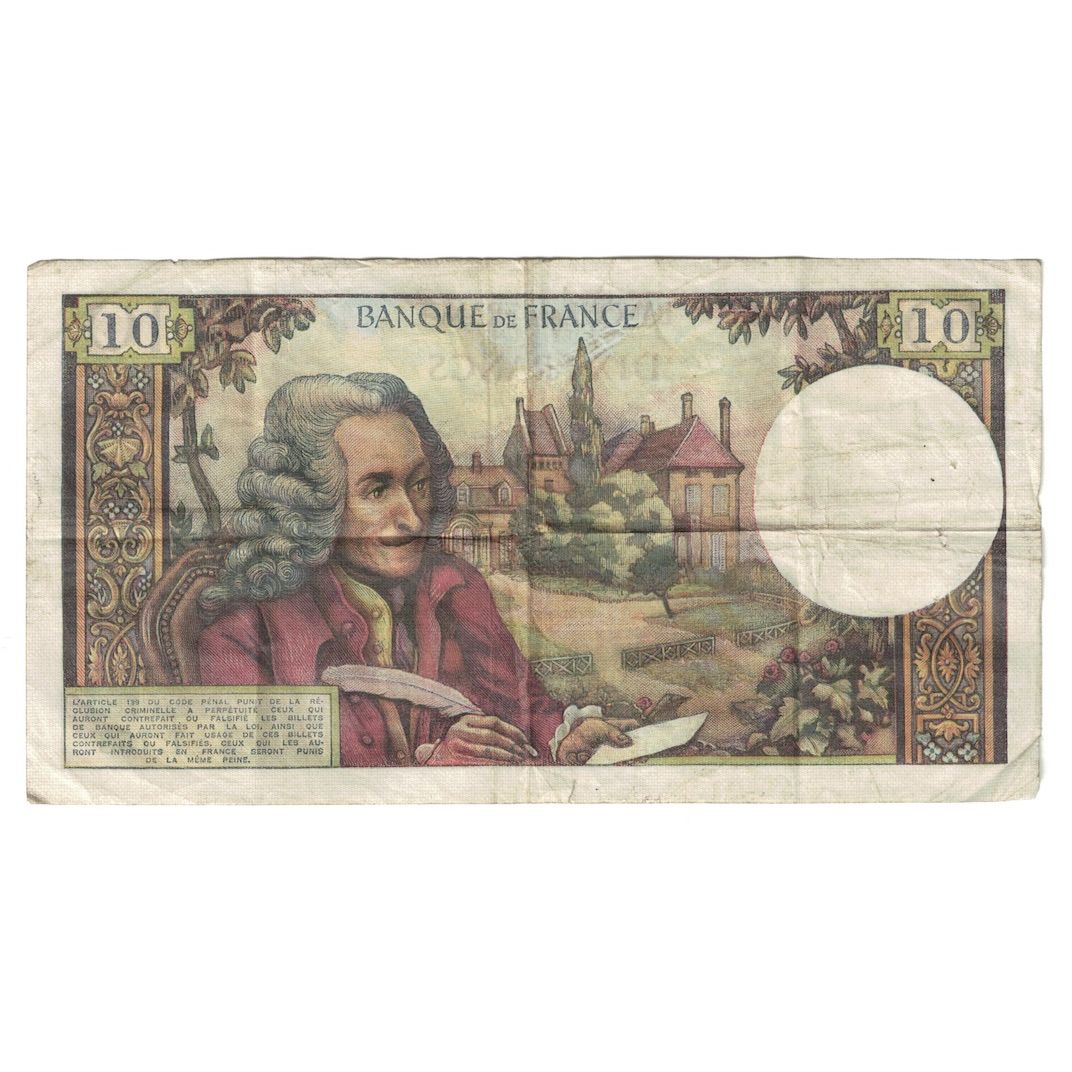 França, 10 Francs, Voltaire, 1972, T.758, VF(30-35), Fayette:62.55, KM:147d