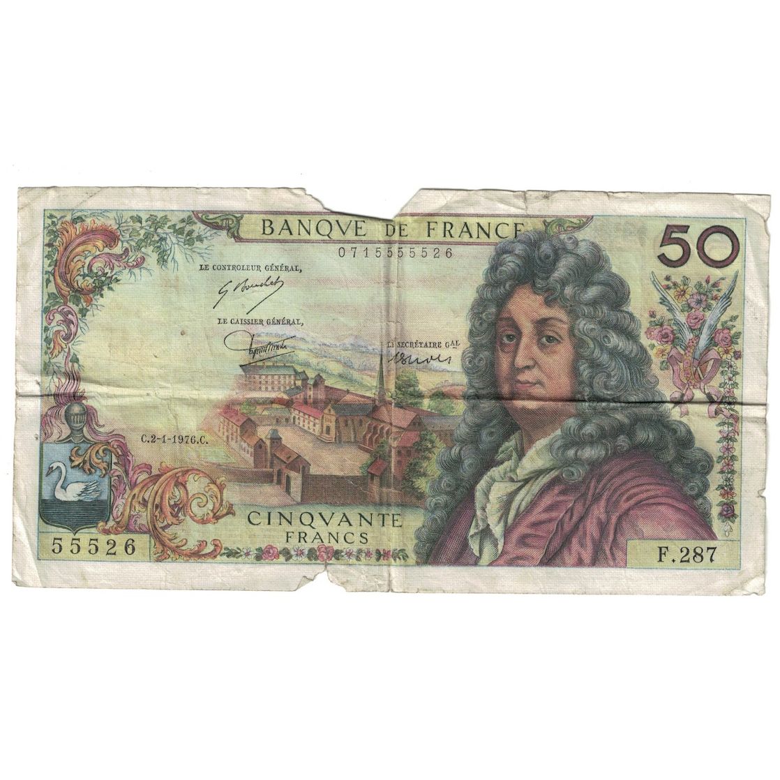 Frankreich, 50 Francs, Racine, 1976, F.287, SGE+, Fayette:64.32, KM:148f