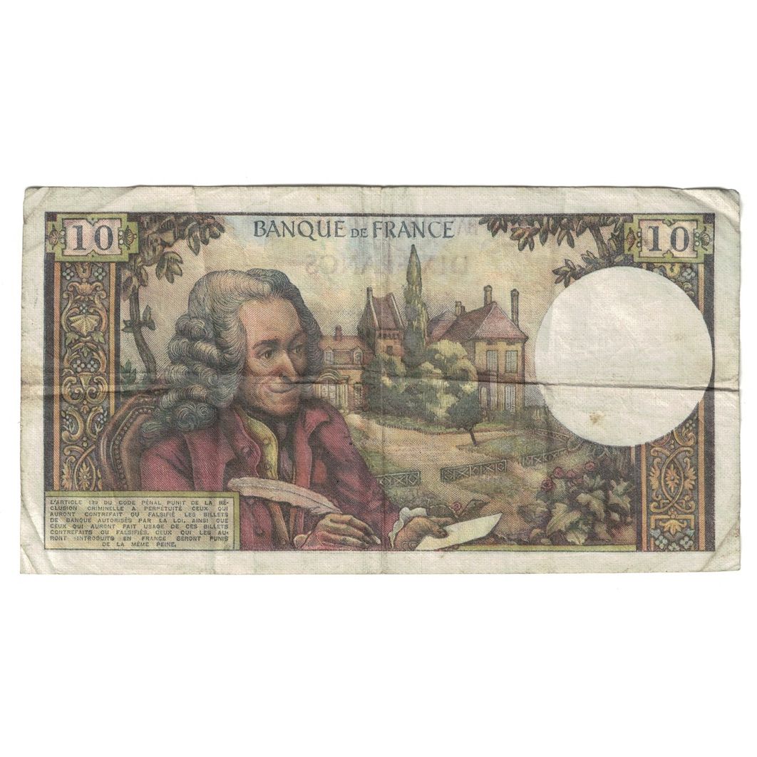 Frankreich, 10 Francs, Voltaire, 1969, L.577, S+, Fayette:62.43, KM:147c