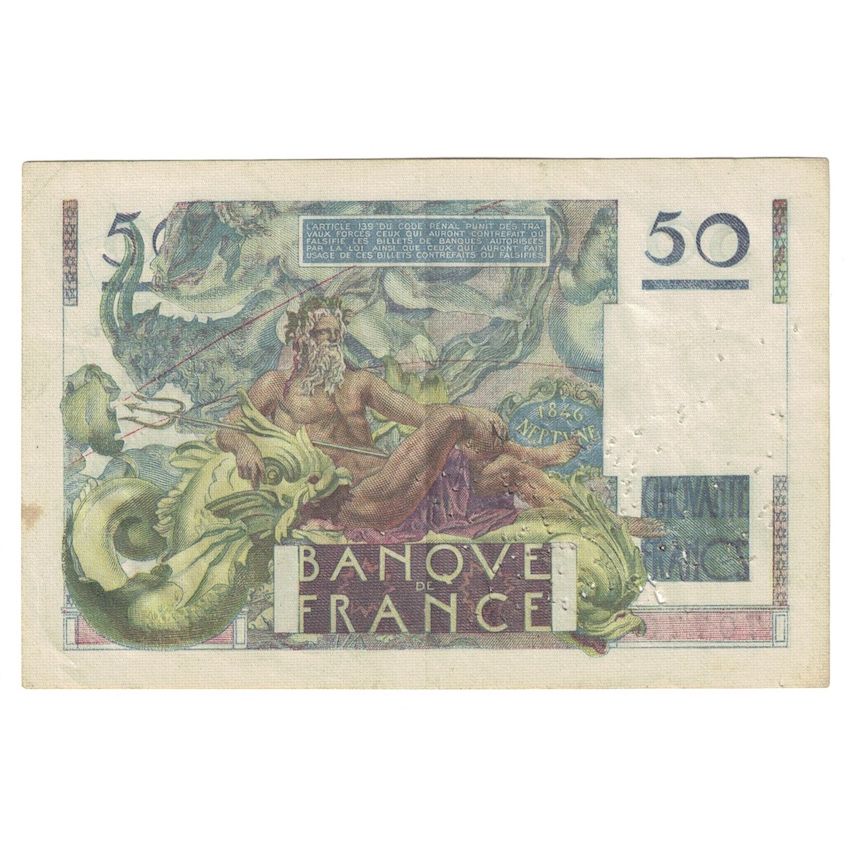 France, 50 Francs, Le Verrier, 1950, U.161, TB+, Fayette:20.16, KM:127b