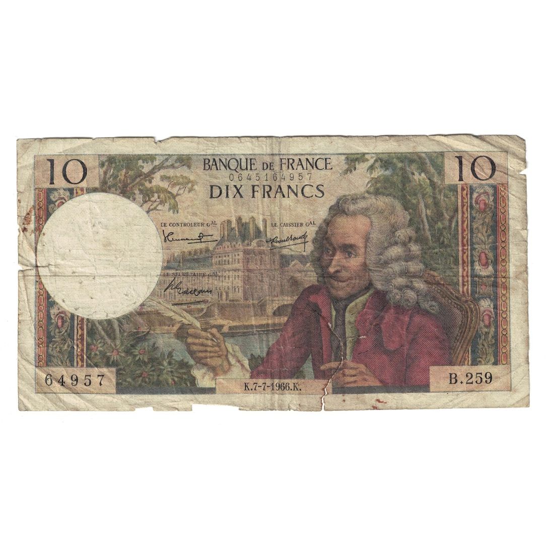 Frankreich, 10 Francs, Voltaire, 1966, B.259, SGE, Fayette:62.22, KM:147b