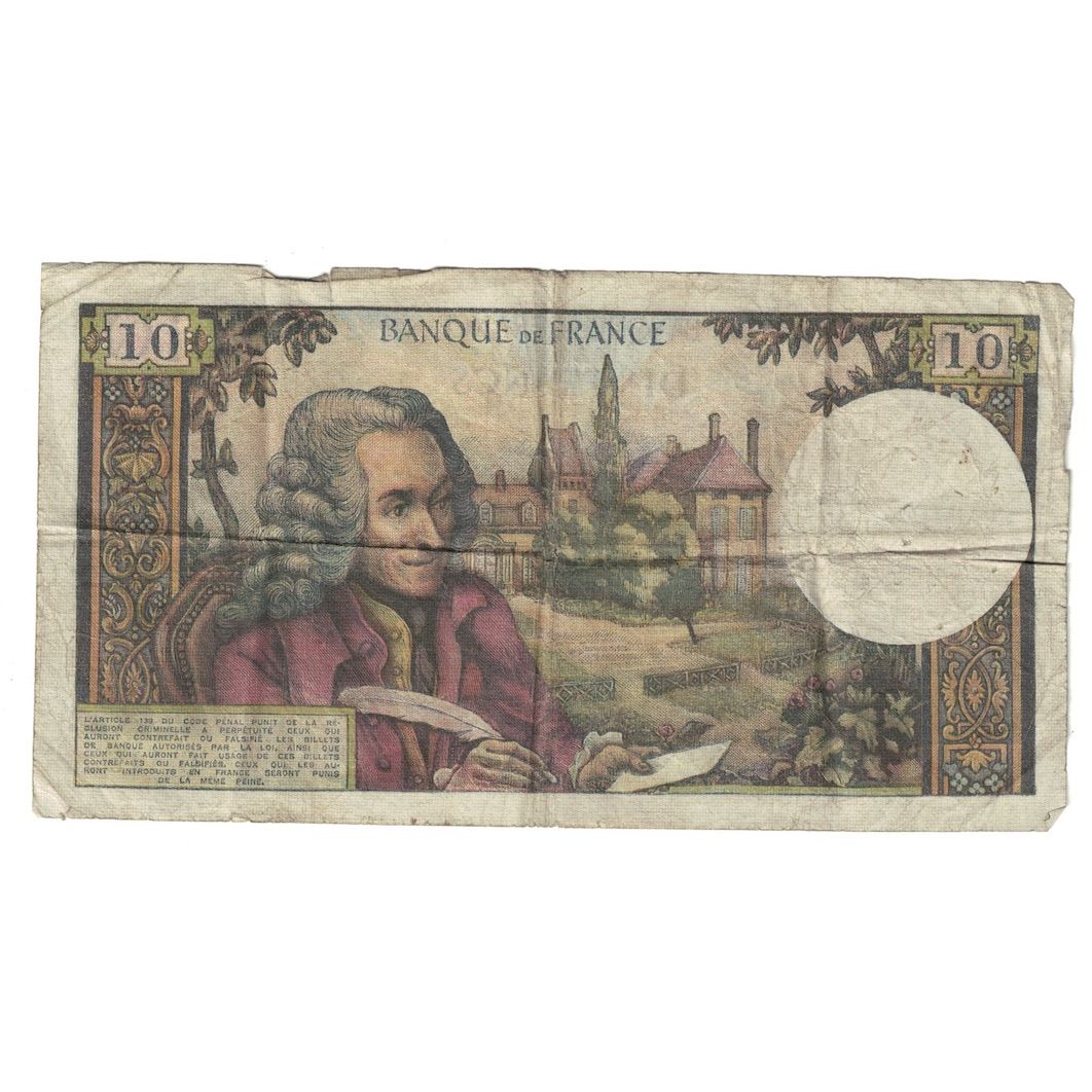 Frankrijk, 10 Francs, Voltaire, 1964, G.115, TB, Fayette:62.11, KM:147a