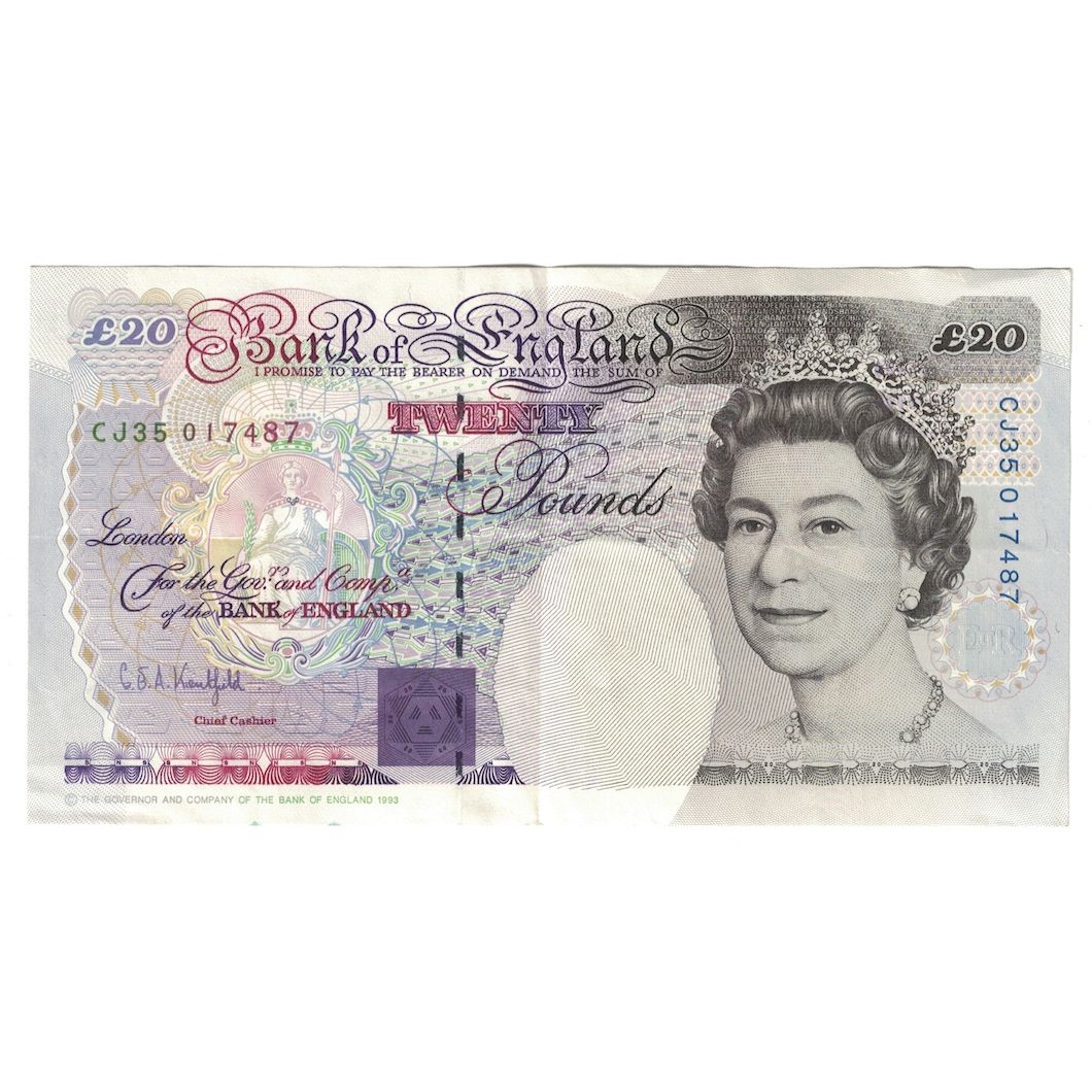 Banknote, Great Britain, 20 Pounds, 1993, KM:384b, AU(55-58)