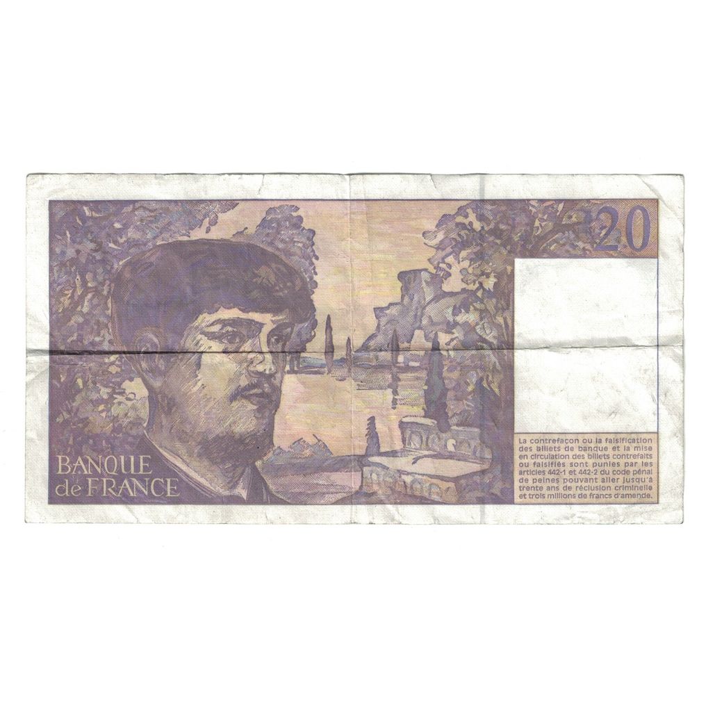 Francia, 20 Francs, Debussy, 1997, V.062, BC+, Fayette:66ter.02A62, KM:151i
