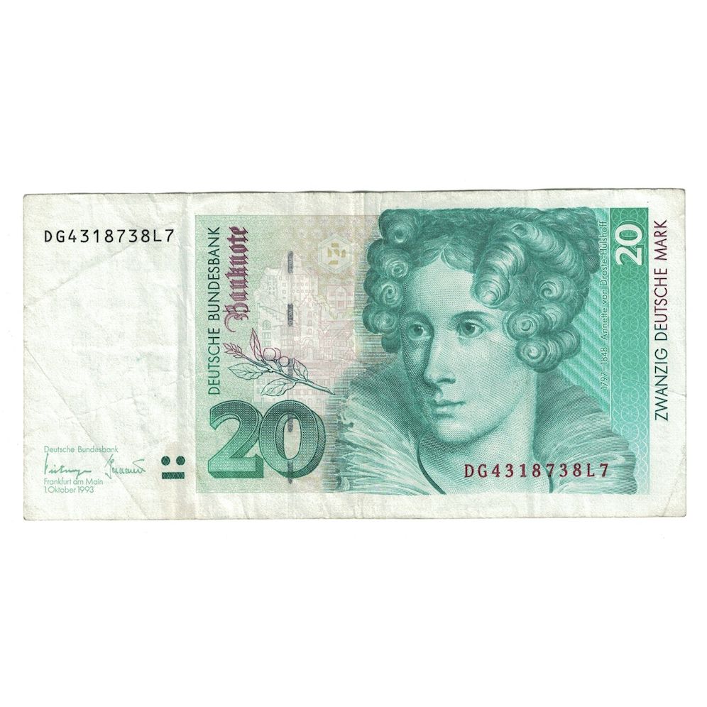 Banknote, GERMANY - FEDERAL REPUBLIC, 20 Deutsche Mark, 1993, 1993-10-01