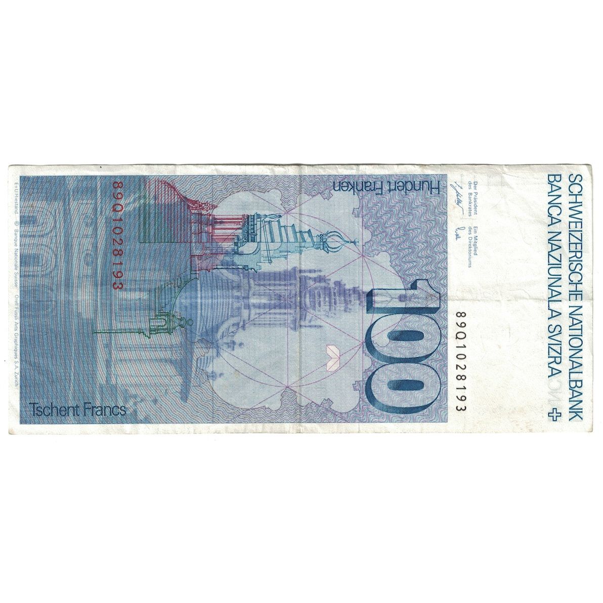 Banconote, Svizzera, 100 Franken, 1975, KM:57a, BB