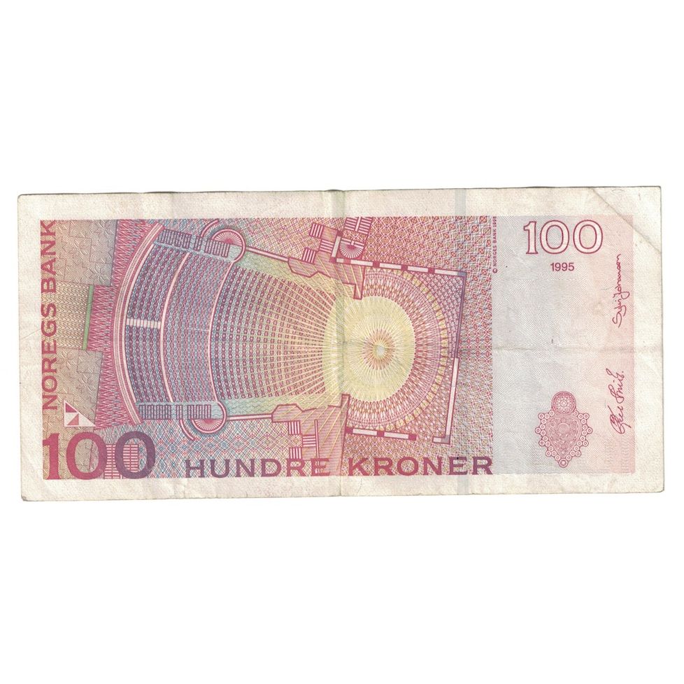 Banconote, Norvegia, 100 Kroner, 1995, KM:47a, MB+