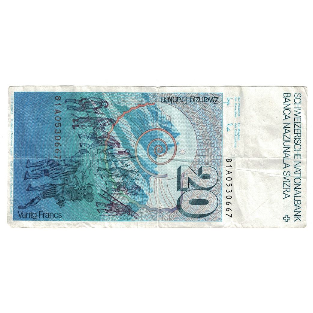 Banknote, Switzerland, 20 Franken, 1987, KM:55g, VF(30-35)