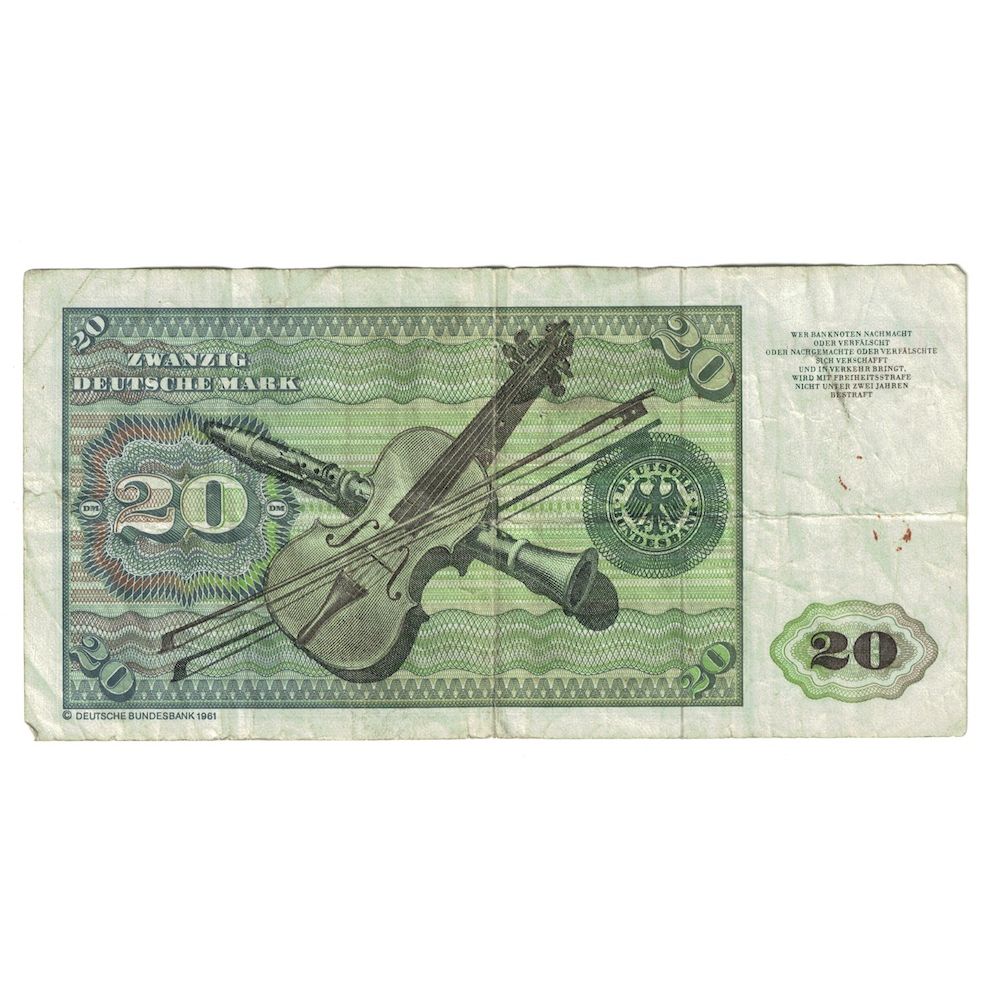Banknote, GERMANY - FEDERAL REPUBLIC, 20 Deutsche Mark, 1980, 1980-01-02