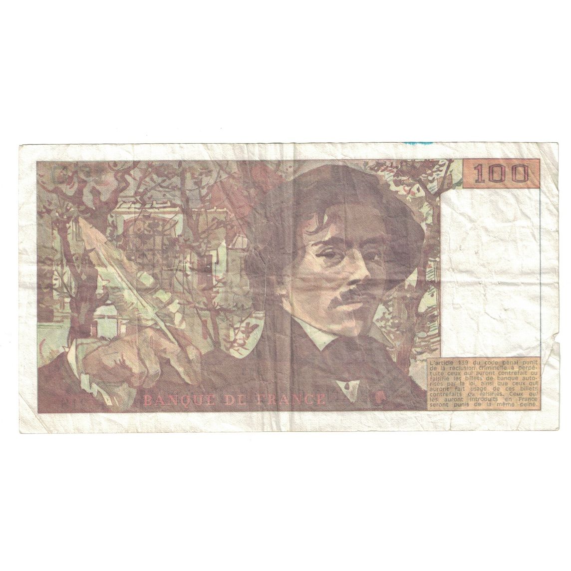 Francia, 100 Francs, Delacroix, 1993, R.218, MB, Fayette:69bis.5, KM:154g