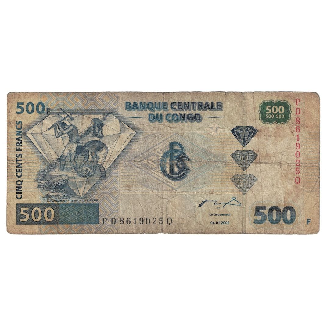 Geldschein, Congo Democratic Republic, 500 Francs, 2002, 2000-01-04, KM:96a