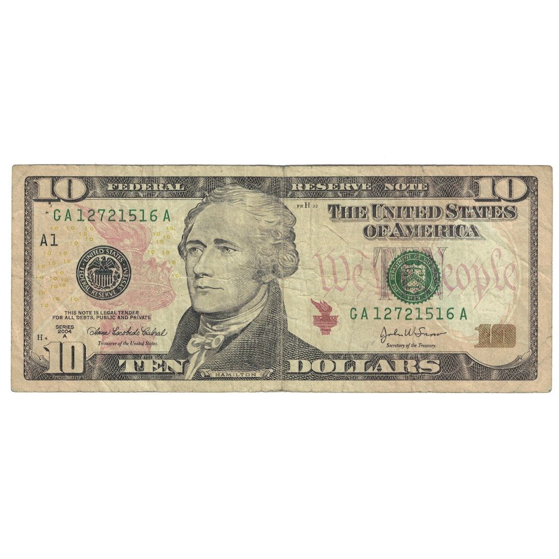 Banknote, United States, Ten Dollars, 2004A, Boston, KM:4770, VF(20-25)