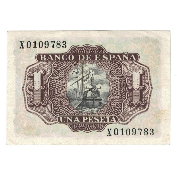 Banknot, Hiszpania, 1 Peseta, 1953, KM:144a, UNC(64)