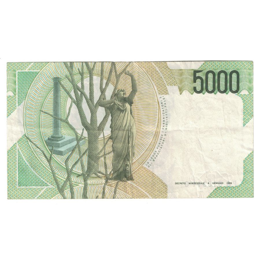 Banknot, Włochy, 5000 Lire, 1985, KM:111a, EF(40-45)