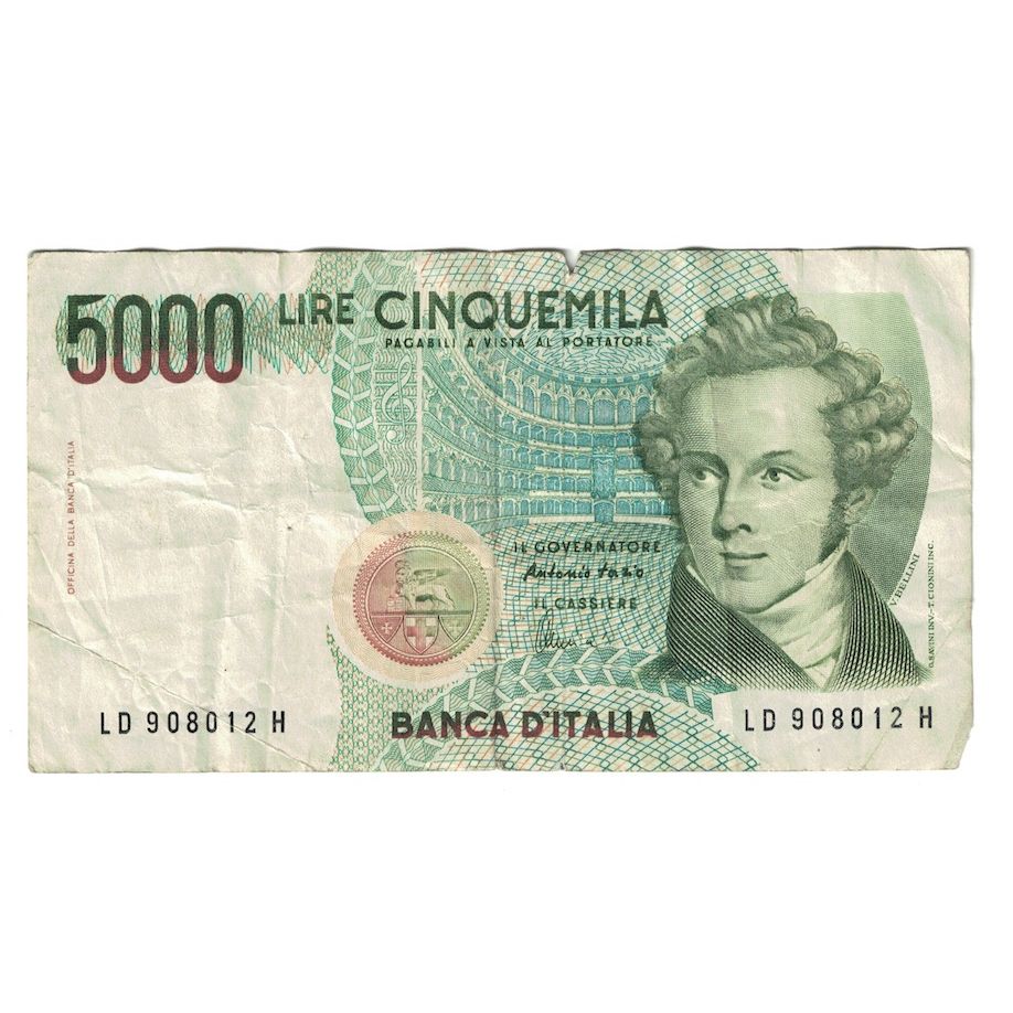Banconote, Italia, 5000 Lire, 1985, KM:111c, MB+