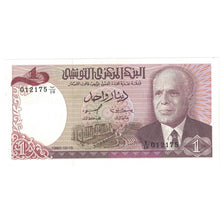 Banknote, Tunisia, 1 Dinar, 1980, 1980-10-15, KM:74, UNC(64)