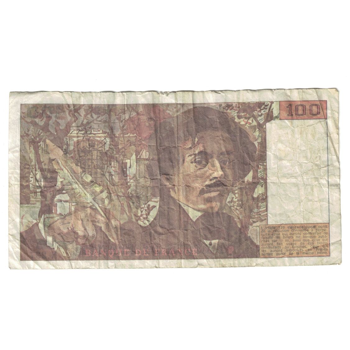 France, 100 Francs, Delacroix, 1993, N.237, F(12-15), Fayette:69bis.08, KM:154g