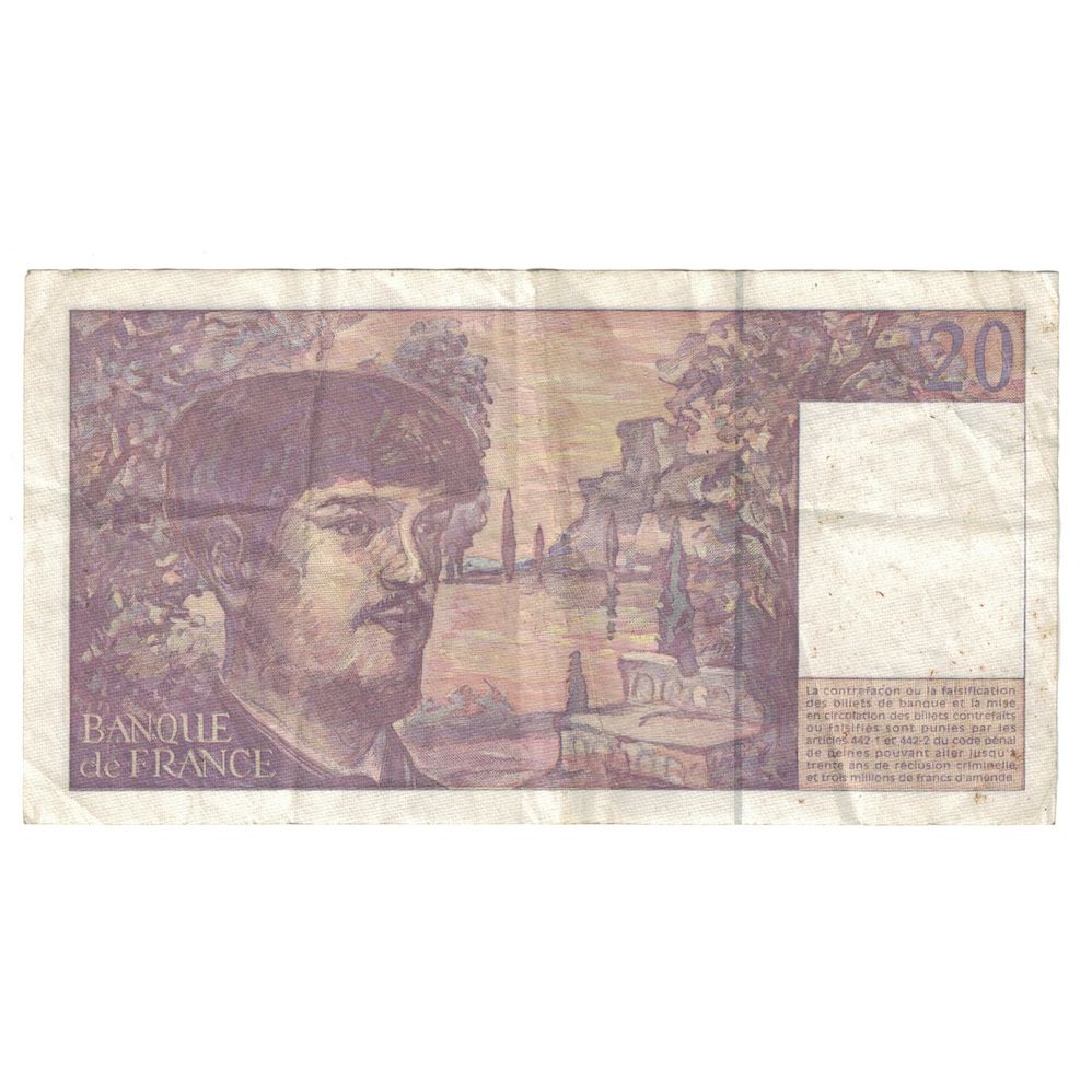 France, 20 Francs, Debussy, 1997, M.053, VF(30-35), Fayette:66ter.02A55, KM:151i