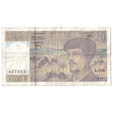 França, 20 Francs, Debussy, 1997, A.058, VF(20-25), Fayette:66ter.02A58