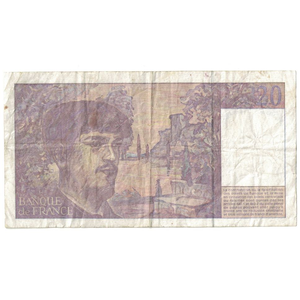 Francia, 20 Francs, Debussy, 1997, Q.057, MB, Fayette:66ter.02A57, KM:151i