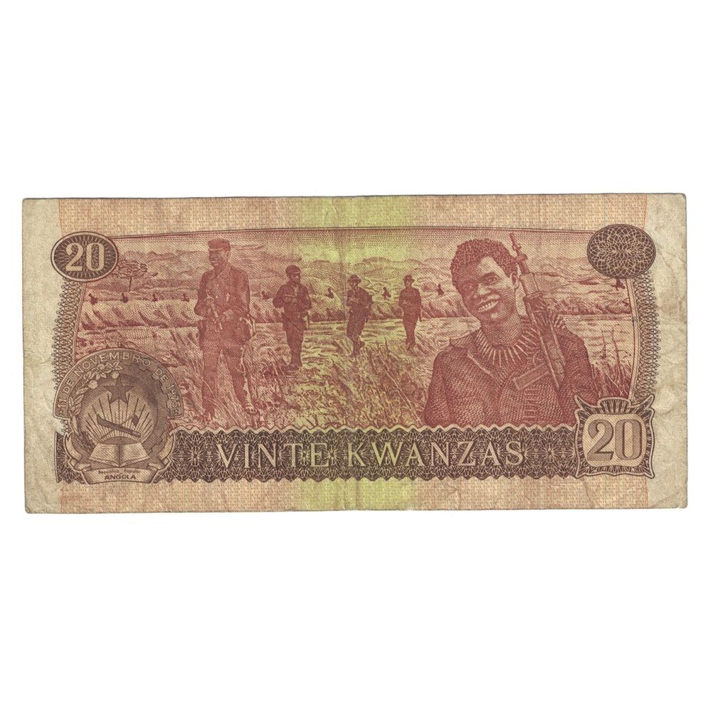 Banknote, Angola, 20 Kwanzas, 1976, 1976-11-11, KM:109a, VF(30-35)