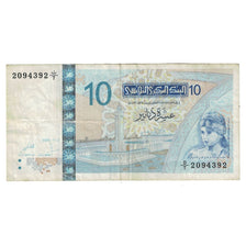 Billete, 10 Dinars, 2005, Túnez, 2005-11-07, KM:90, BC+