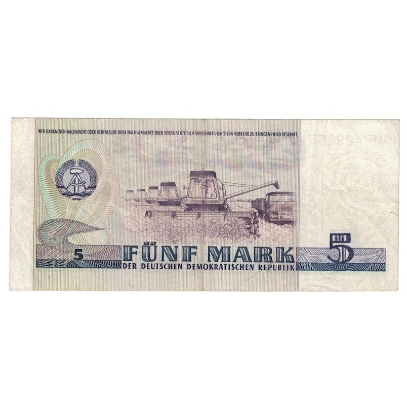 Banknote, Germany - Democratic Republic, 5 Mark, 1975, KM:27A, EF(40-45)