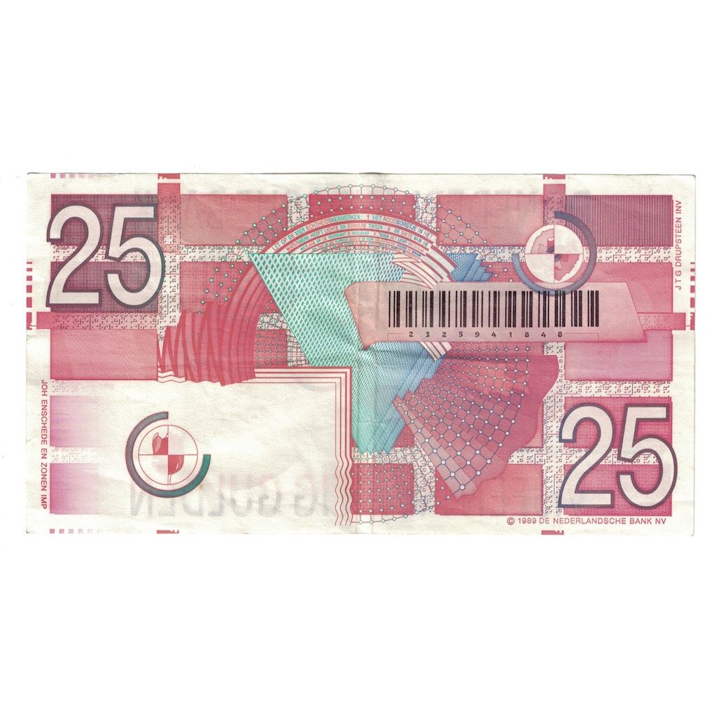 Banknote, Netherlands, 25 Gulden, 1989, 1989-04-05, KM:100, EF(40-45)