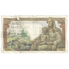 Francja, 1000 Francs, Déesse Déméter, 1943, F.4833, VG(8-10), Fayette:40.21