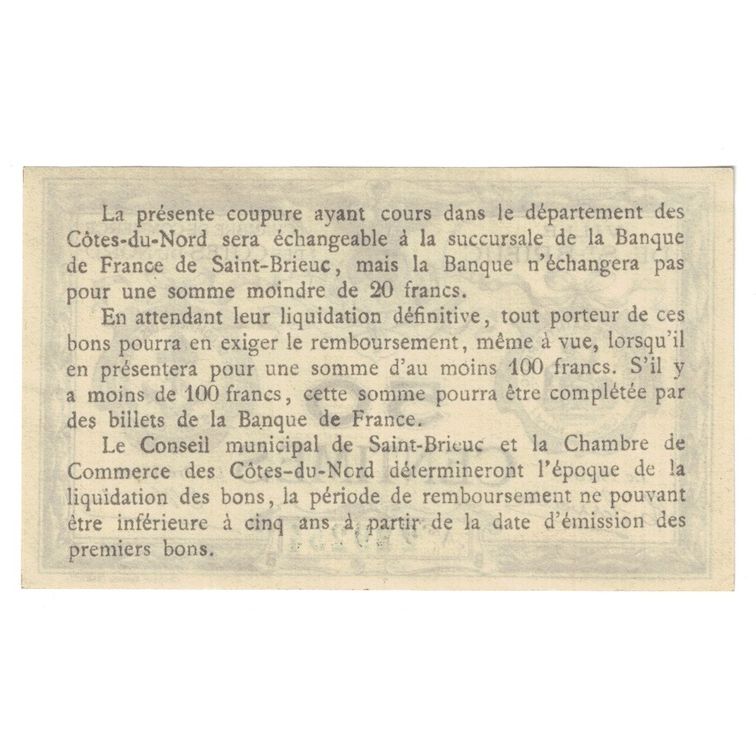 Frankrijk, Saint-Brieuc, 50 Centimes, Chambre de Commerce, SPL+, Pirot:111-1