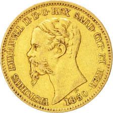 ITALIAN STATES, SARDINIA, Vittorio Emanuele II, 20 Lire, 1850, Genoa, EF(40-45)
